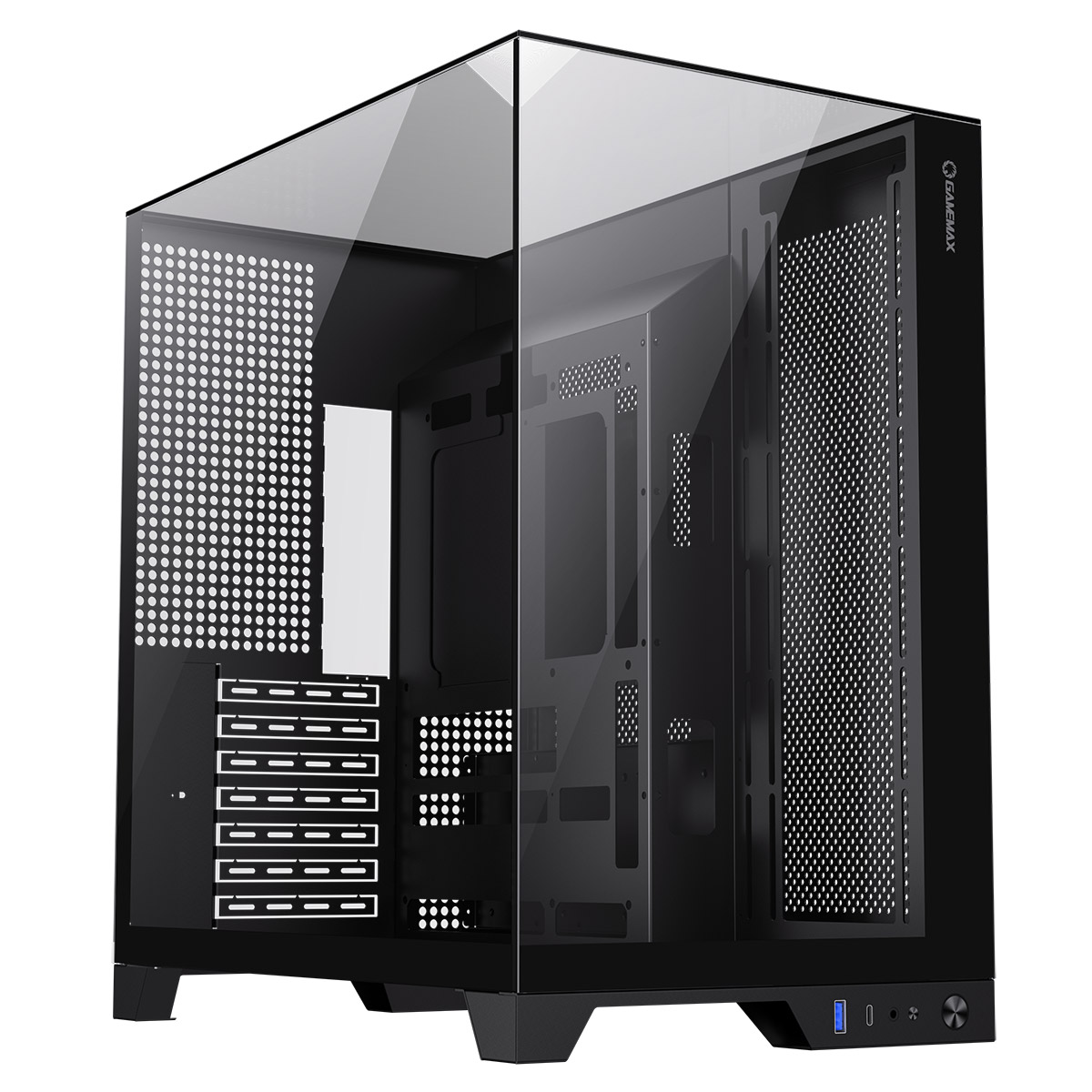 CiT Infinity Plus Black ATX Three-Sided Tempered Glass Gaming Case - CSGMXINFINITYPLUSBLK