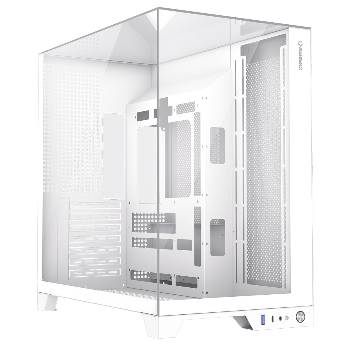 CiT Infinity Plus White ATX Three-Sided Tempered Glass Gaming Case - CSGMXINFINITYPLUSWHT