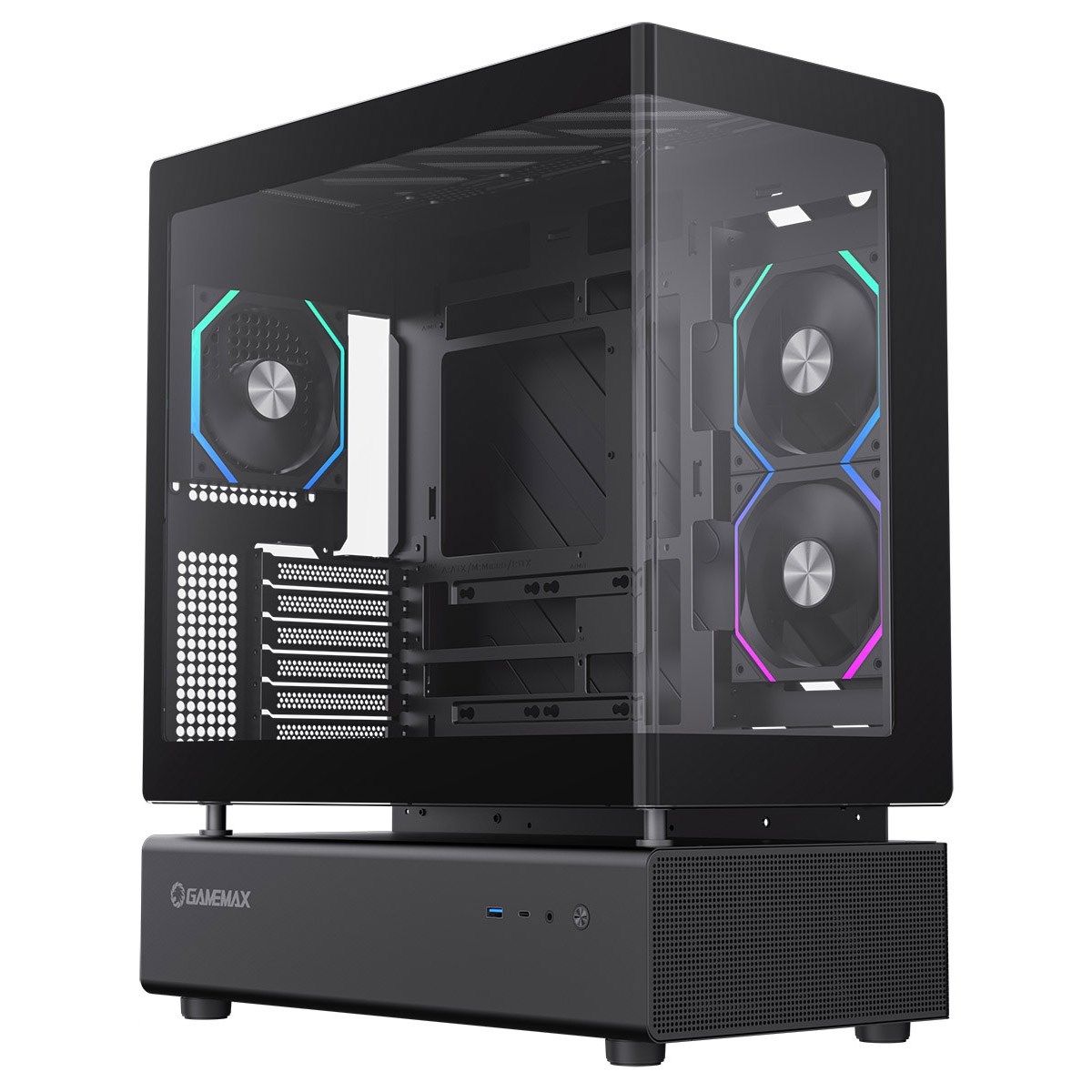 GameMax N80 Mid Tower Gaming Case - Black - GMX-N80-BK | CCL