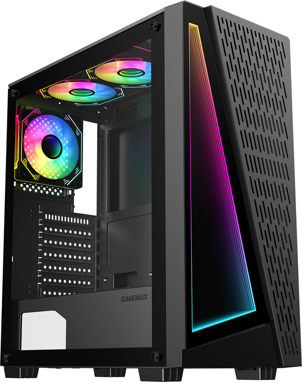 GameMax Prism Mid Tower Gaming Case - Black 