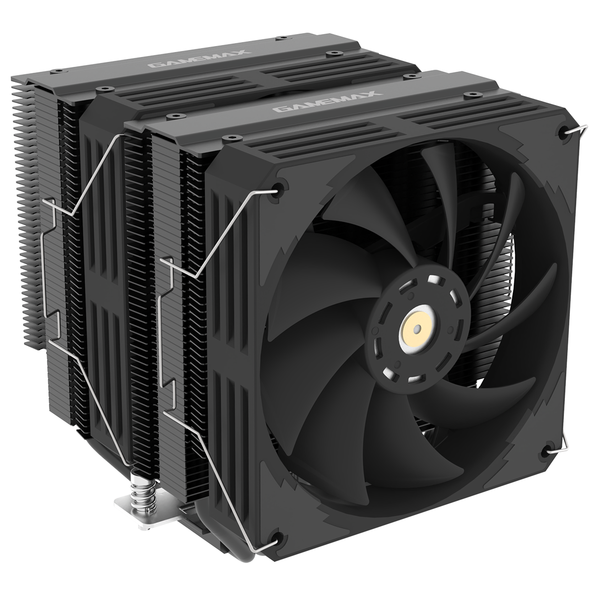 Photos - Computer Cooling Gamemax Rampage Twin600 Dual-Tower CPU Cooler in Black GMX-TWIN600-BK 