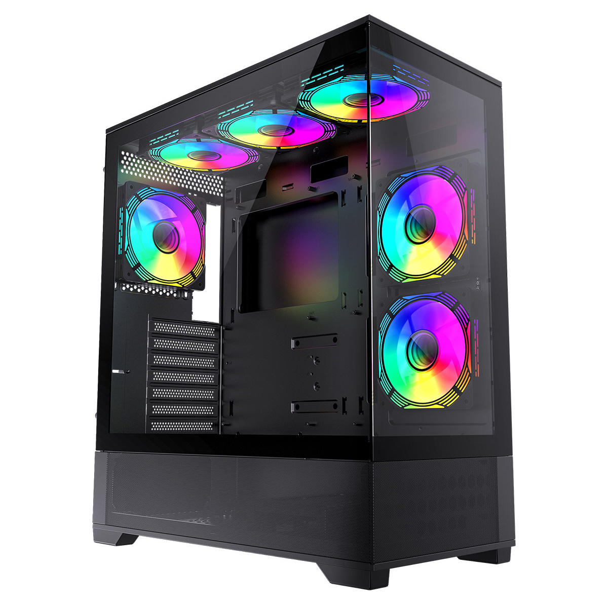 GameMax Vista 6 Mid Tower Gaming Case - Black 