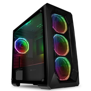 GameMax Kamikaze Pro Mid Tower MicroATX Case with 4x ARGB Fans, Tempered Glass Side Window