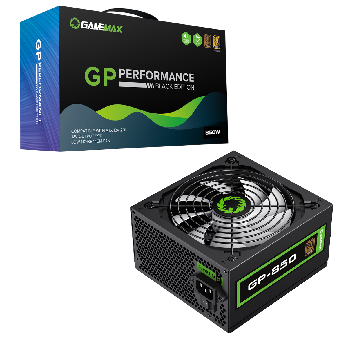 GameMax GP850 850W 80+ Bronze Rated Non-Modular PSU - GP-850
