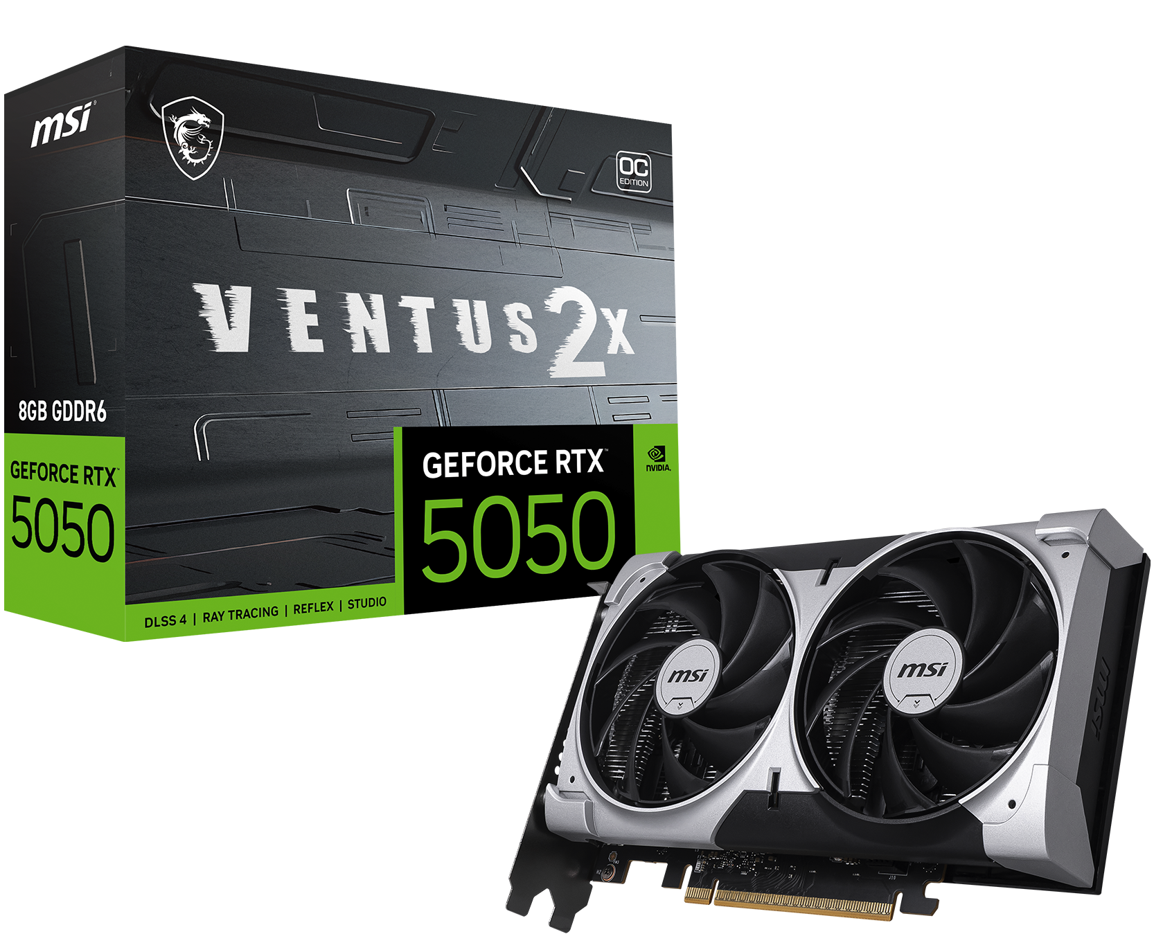 MSI GeForce RTX 5050 Ventus 2X OC 8GB GDDR6 Graphics Card