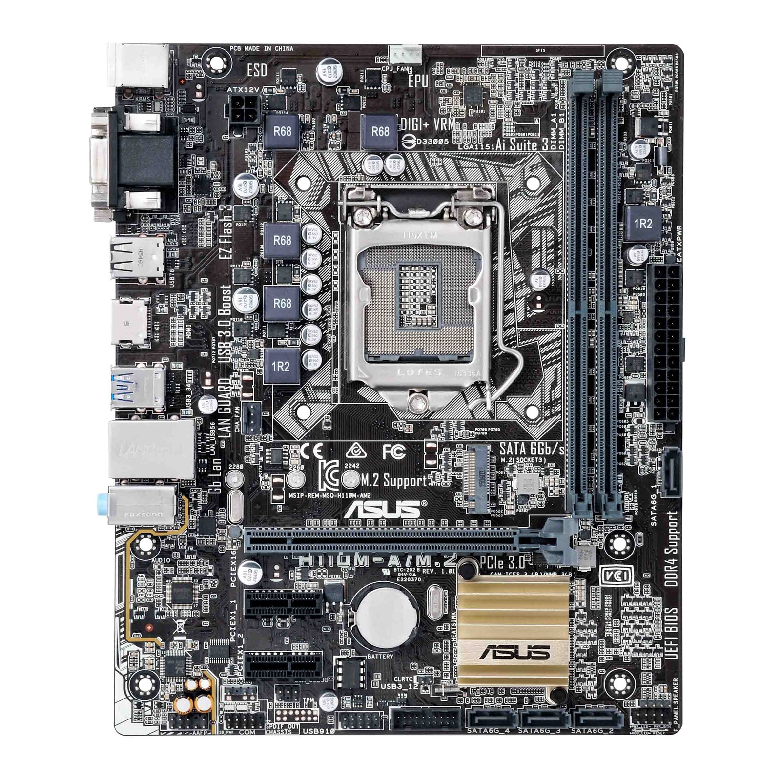 ASUS H110M-A/M.2 Intel Socket 1151 Motherboard - 90MB0R60-M0EAY0 | CCL