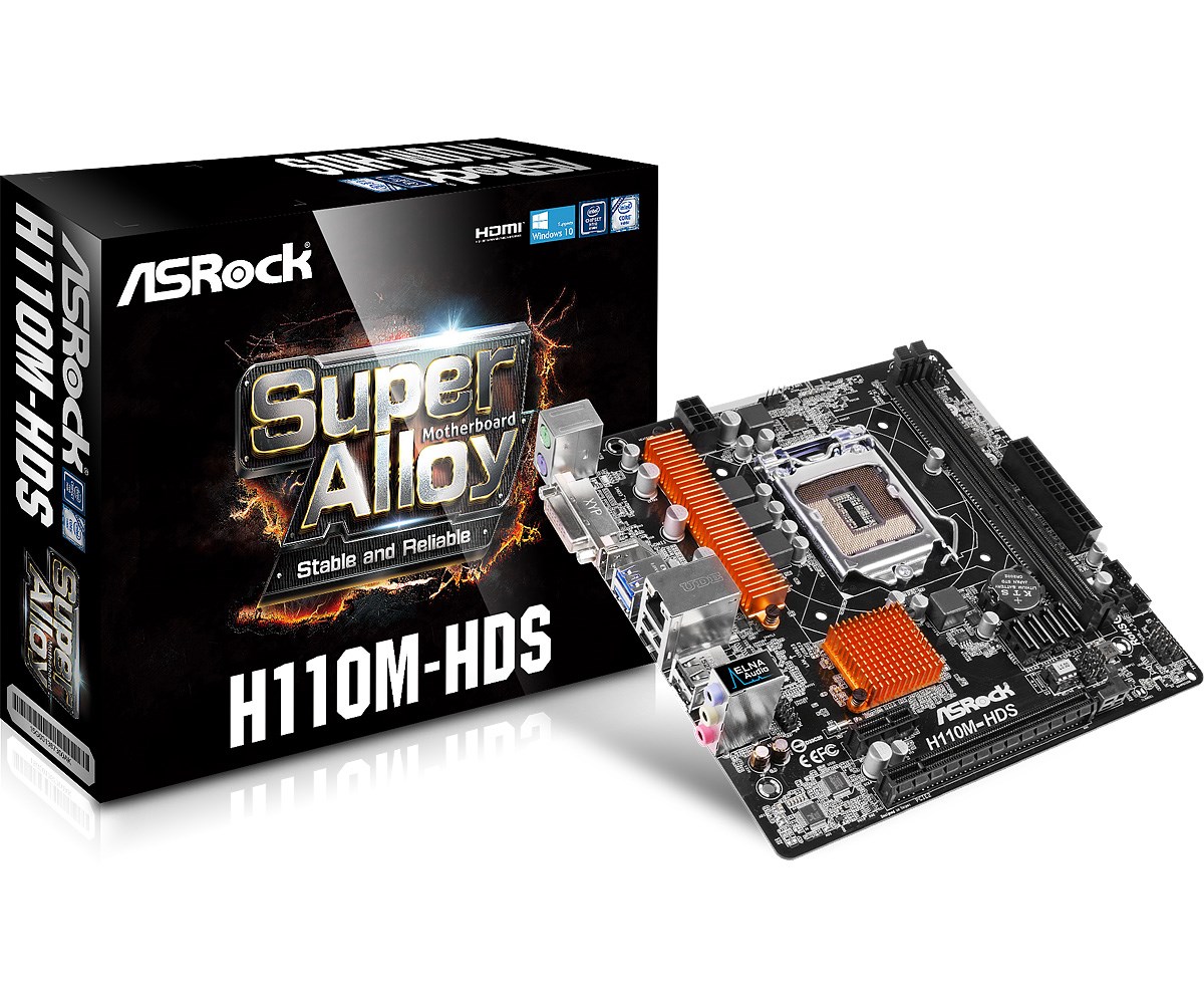 ASRock H110MHDS Motherboard 6th Gen Core i7/i5/i3/Pentium/Celeron