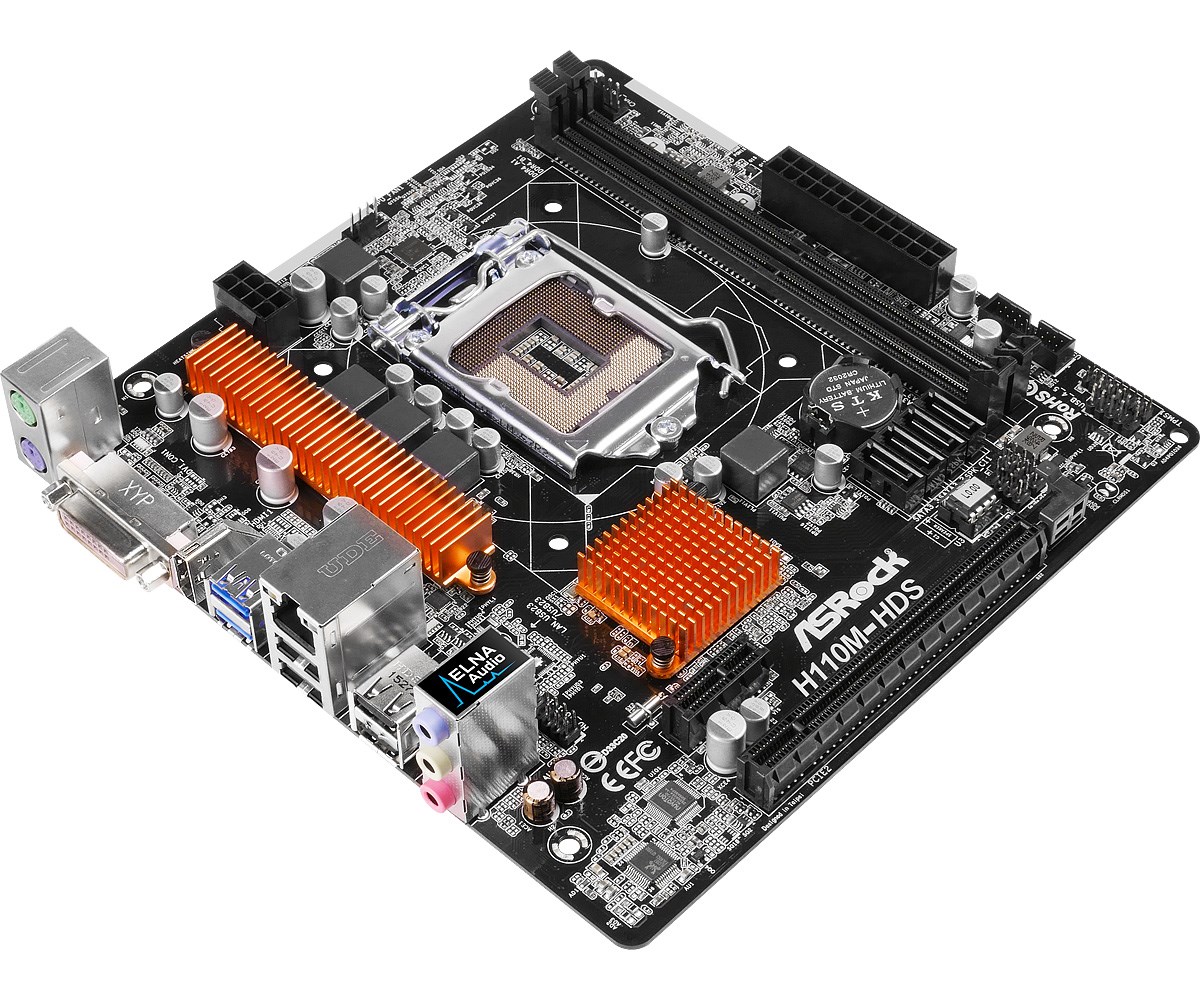 ASRock H110M-HDS Motherboard 6th Gen Core i7/i5/i3/Pentium/Celeron Processors Socket 1151 Intel