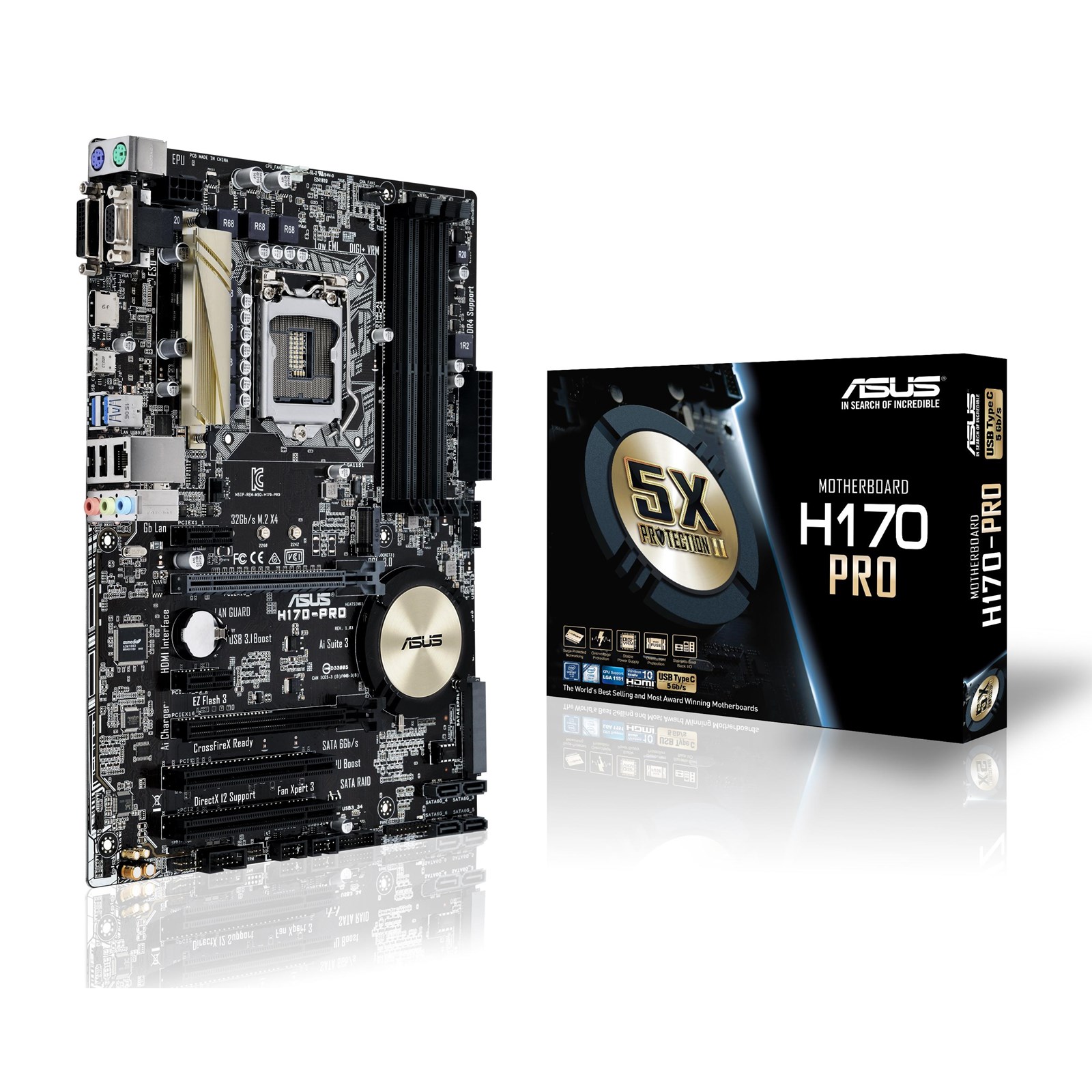 ASUS H170PRO Intel Socket 1151 Motherboard 90MB0NC0M0EAY0 CCL