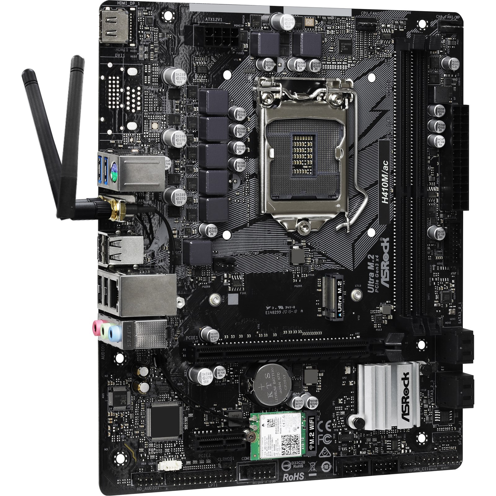 ASRock H410M/ac Intel Socket 1200 Motherboard - 90-MXBDT0-A0UAYZ | CCL ...
