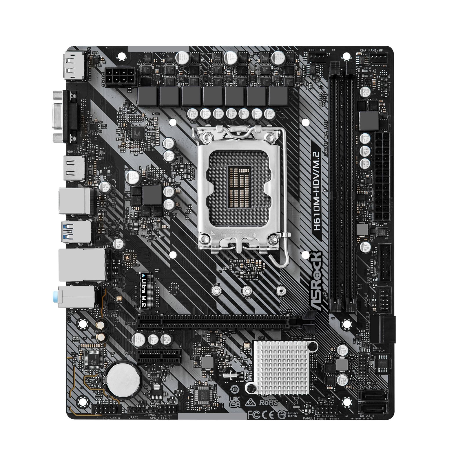 ASRock H610M-HDV/M.2 R2.0 Intel Socket 1700 Motherboard - 90 ASRock H610M-HDV/M.2 R2.0 Intel Socket 1700 Motherboard - 90
