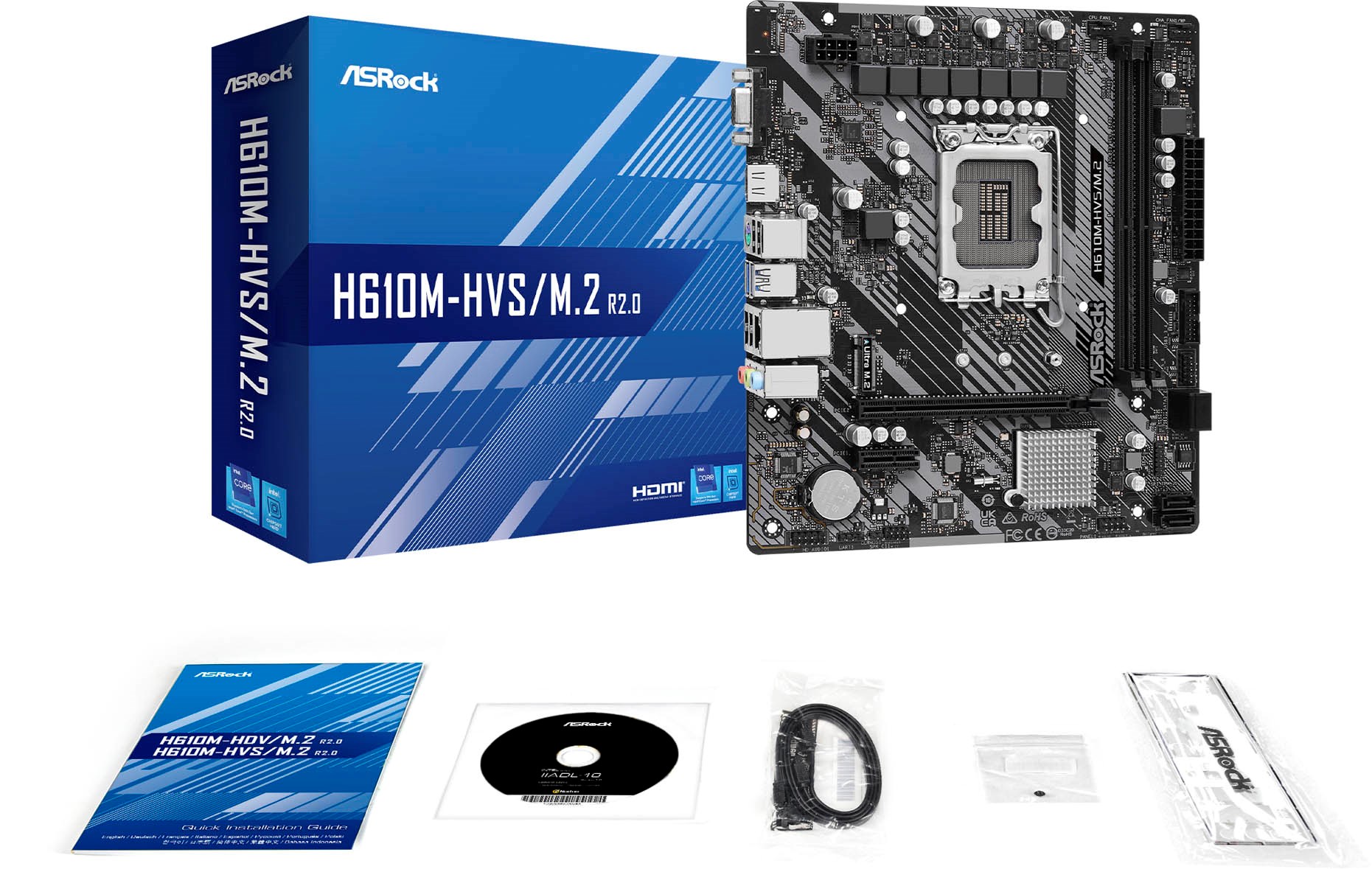 ASRock H610M-HVS/M.2 R2.0 Intel Socket 1700 Motherboard - 90