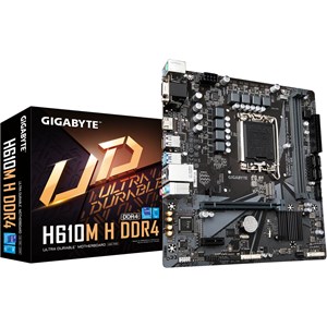 Gigabyte H610M H DDR4 Motherboard, mATX, Intel Socket 1700, H610 Chipset