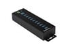 StarTech.com 10-Port Industrial USB 3.0 Hub with External Power Adapter, ESD and 350W Surge Protection