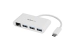 StarTech.com 3-Port USB 3.0 Hub plus Gigabit Ethernet - USB-C (White)
