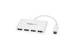 StarTech.com 4-Port USB-C Hub - USB-C to 4x USB-A - USB 3.0 Hub - Bus Powered (White)