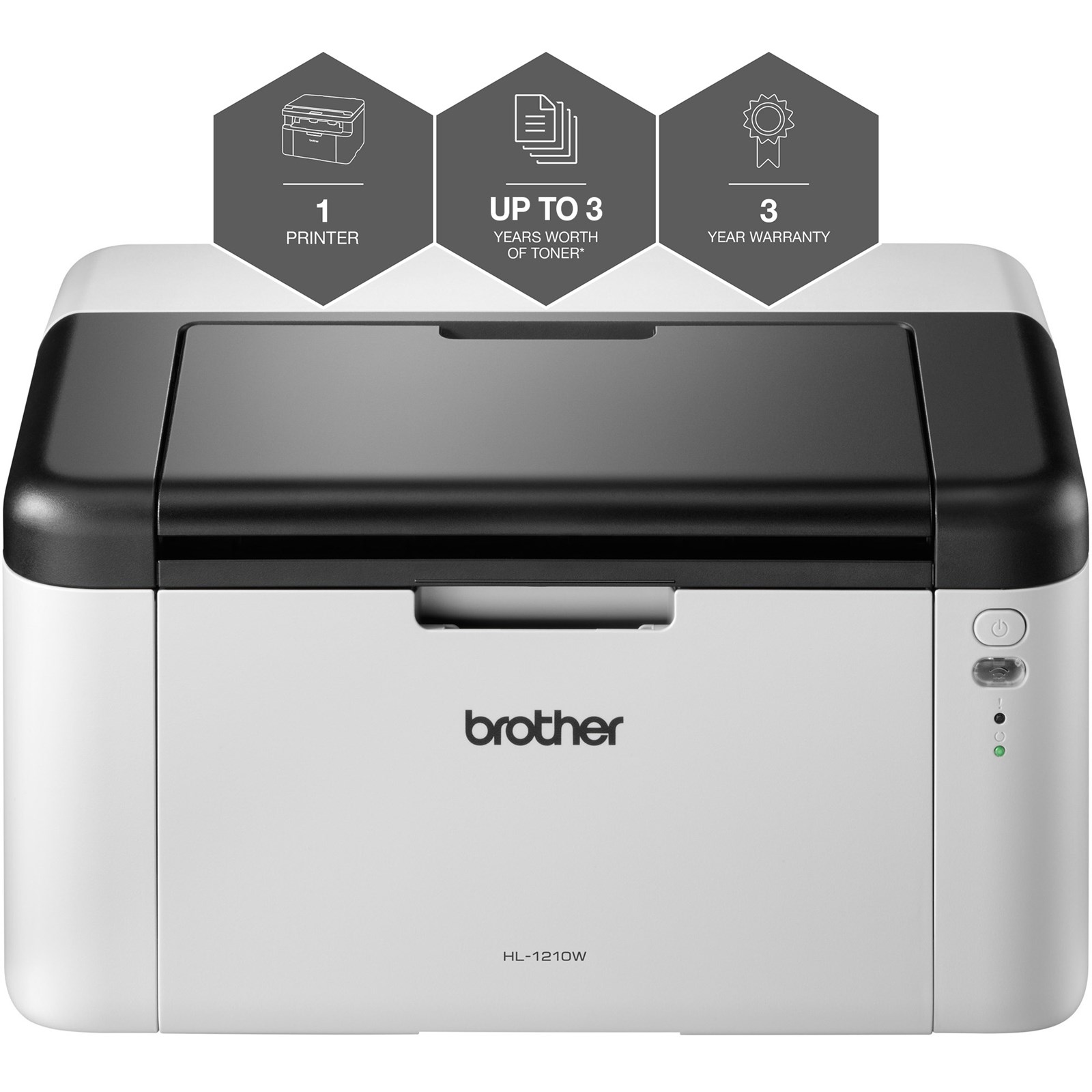 Brother HL1210W (A4) Wireless Ready Mono Laser Printer 32MB LED