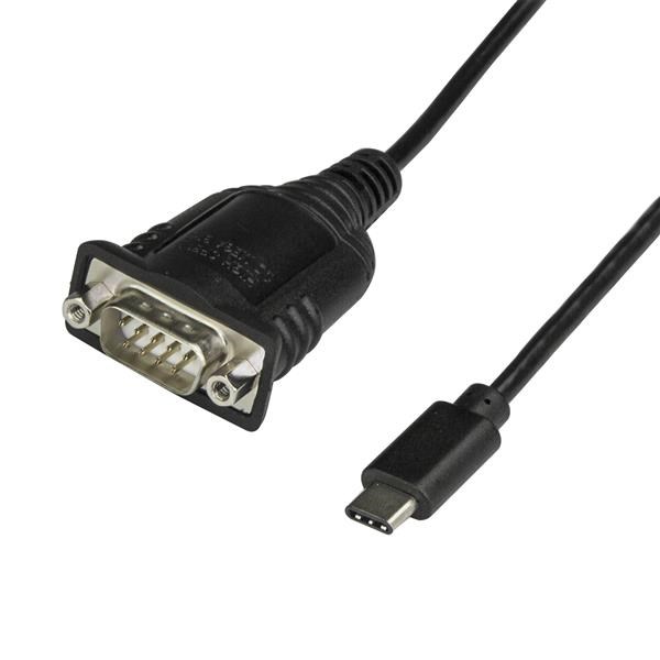 Photos - Cable (video, audio, USB) Startech.com (0.4m) USB-C 2.0 to Serial Adaptor Cable  with COM ICU (Black)
