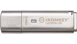 Kingston IronKey Locker+ 50 128GB USB 3.0 Flash Stick Pen Memory Drive - Silver 