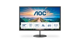 AOC Q32V4 32" QHD Monitor - IPS, 75Hz, 4ms, Speakers, HDMI, DP
