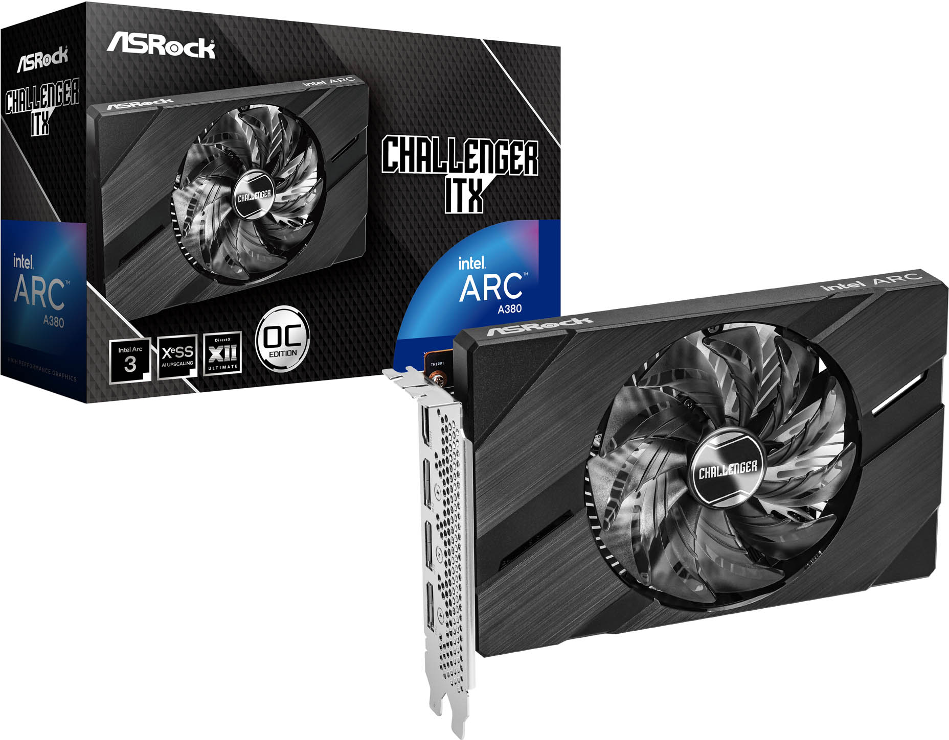 Asrock Arc A380 Challenger Itx 6gb Oc Gpu 90 Ga3kzz 00uanf Ccl