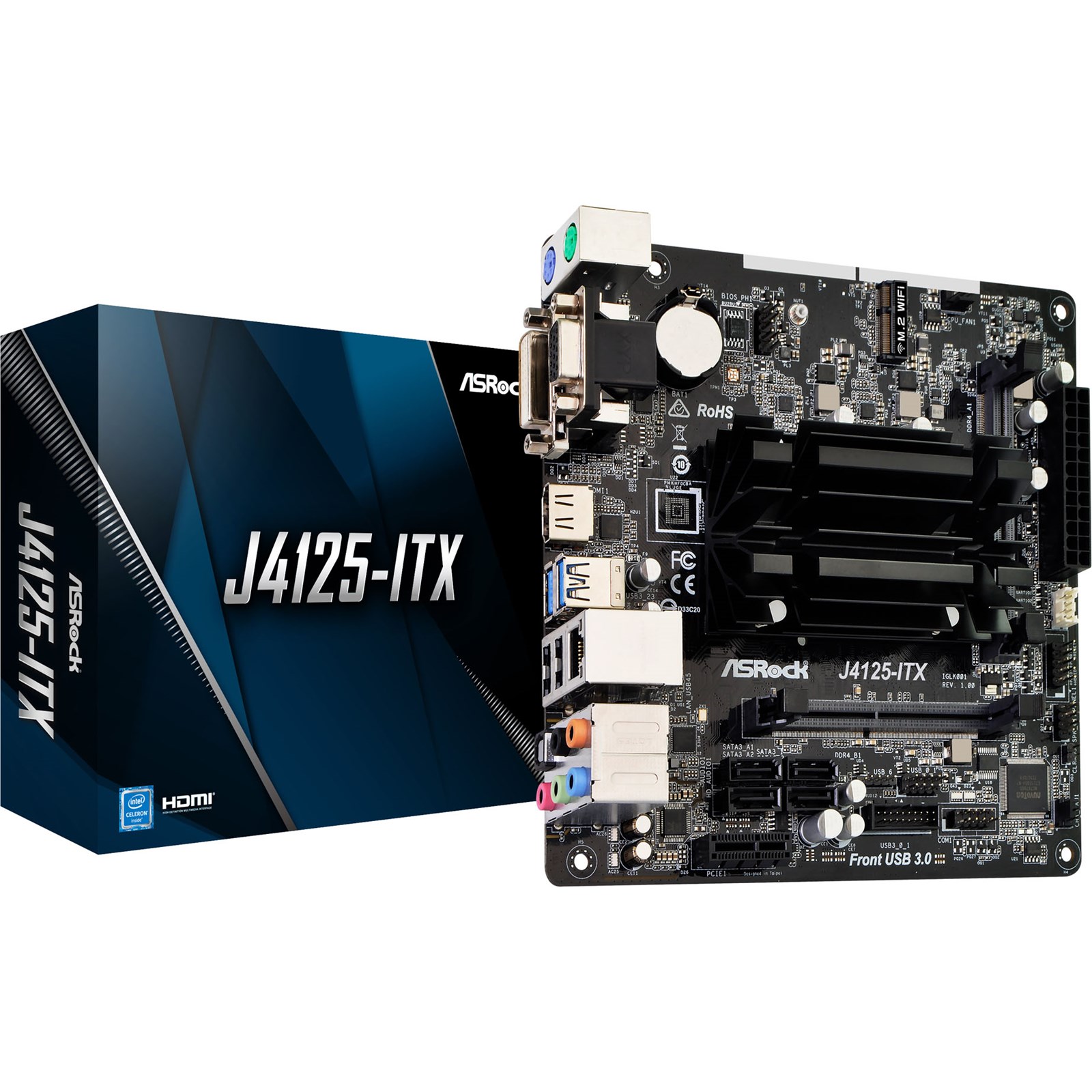ASRock J4125ITX Intel Integrated CPU Motherboard 90MXBCE0A0UAYZ