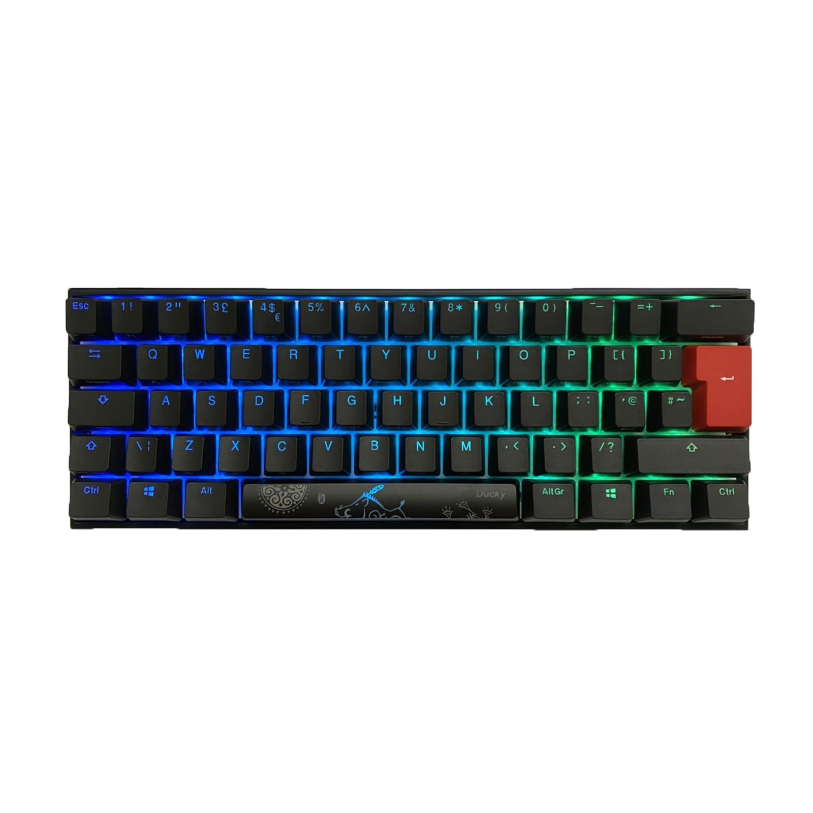 Ducky One 2 Mini Rgb Mechanical Keyboard In Black With Cherry Mx Brown Switches Uk Layout Dkon61st Bukpdazt1 Ccl Computers