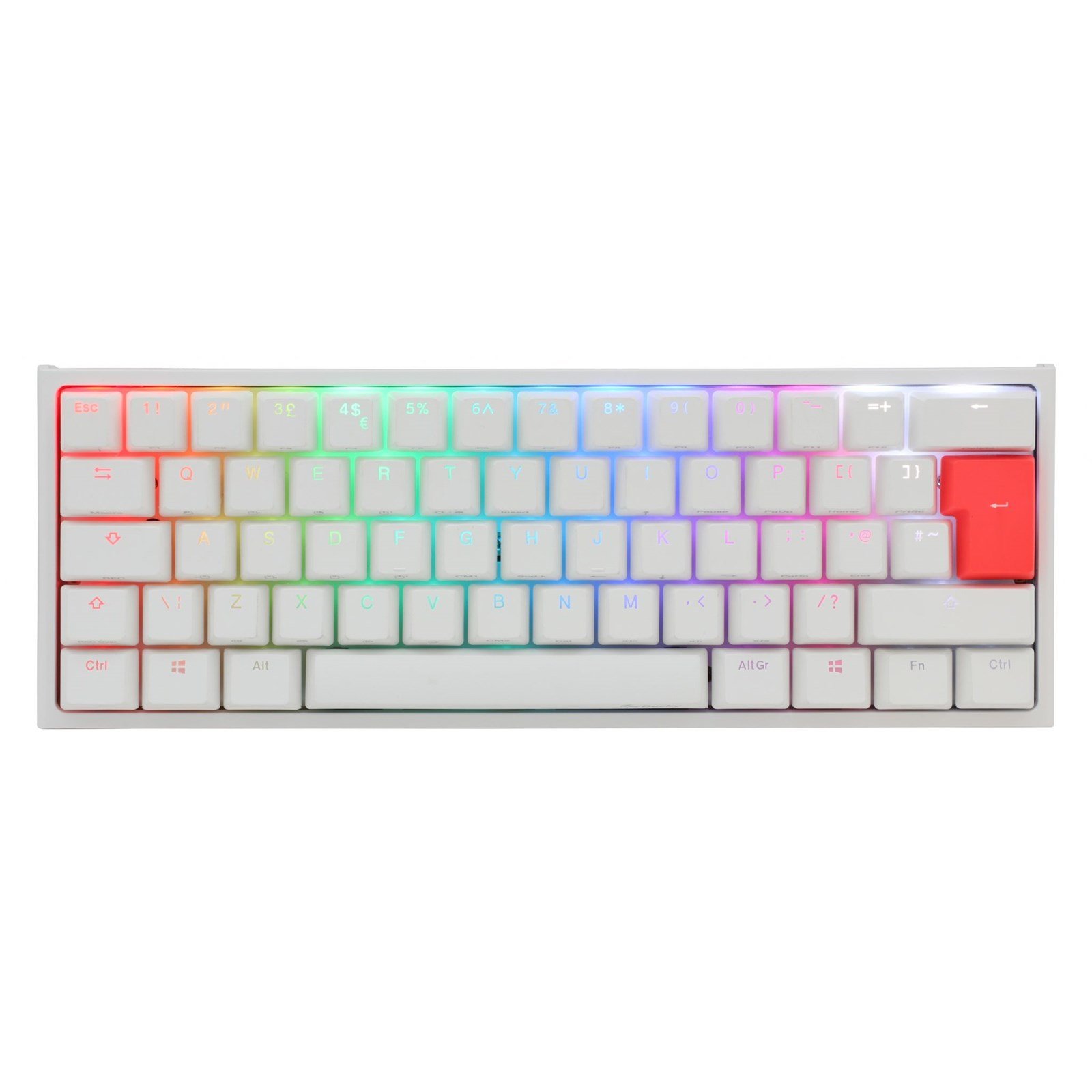 Ducky One 2 Mini Rgb Mechanical Keyboard In White With Cherry Mx Speed Silver Switches Uk Layout Dkon61st Pukpdwwt1 Ccl Computers