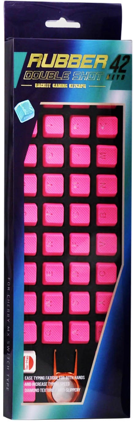 Tai-Hao TPR Rubber Backlit Double Shot Keycap Set, 42 Keys in Neon