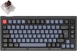 Keychron V1 75% Custom Wired QMK RGB Tactile Switch Frosted Black Keyboard with Knob