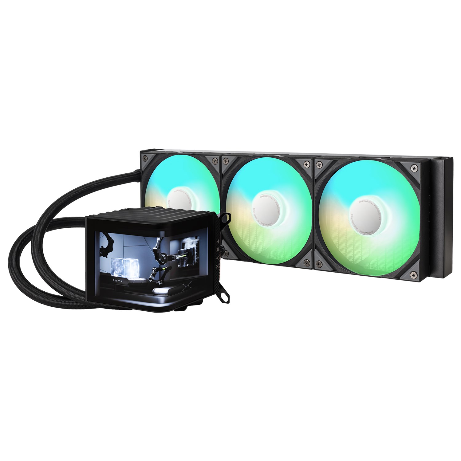 TRYX PANORAMA ARGB 360mm AiO Liquid CPU Cooler in Black - L