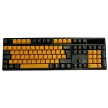 Tai-Hao PBT Double Shot Keycap Set Black Orange ANSI+ISO