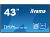 Iiyama ProLite LE4340UHS (43 inch) 4K UHD VA LED Backlit Digital Signage Display with Speakers, HDMI, VGA and DVI Inputs, Excludes Stand (Black)