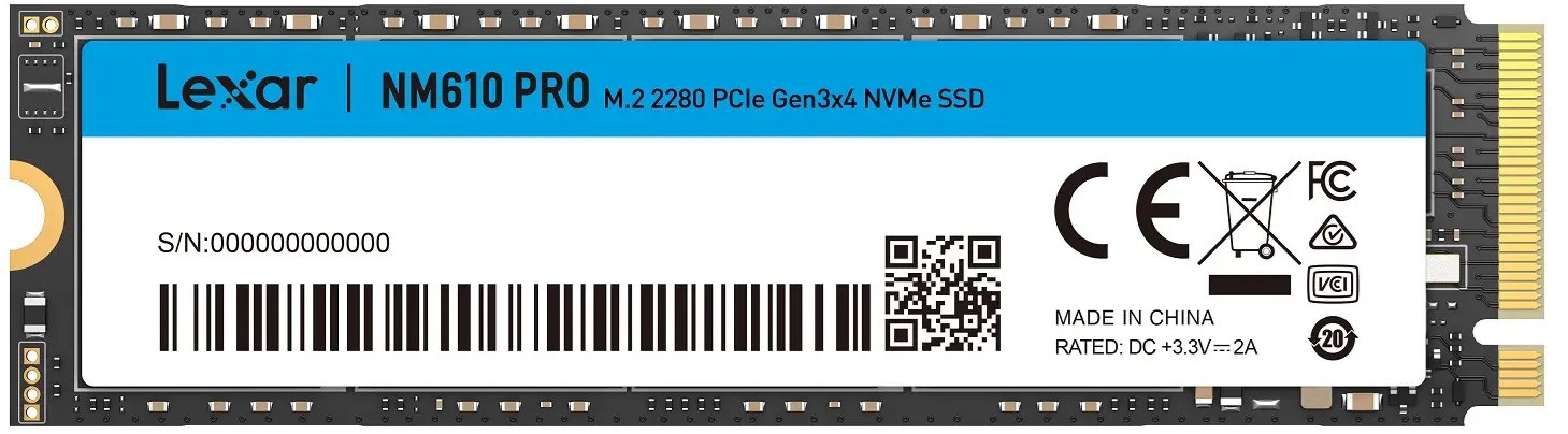 1TB Lexar NM610 PRO PCIe x4 NVMe SSD LNM610P001T
