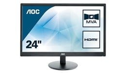 AOC M2470SWH 23.6 inch Monitor - Full HD 1080p, 5ms Response, Speakers, HDMI