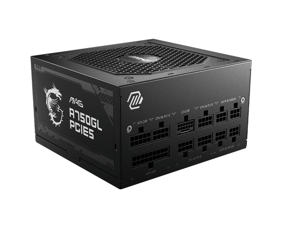 750W MSI MAG A750GL PCIE5 Modular 80 Plus Gold PSU