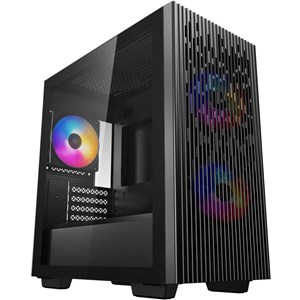 DeepCool MATREXX 40 3FS Mid Tower Case, Gaming, Black, mATX, Tempered Glass, 3x LED Fans