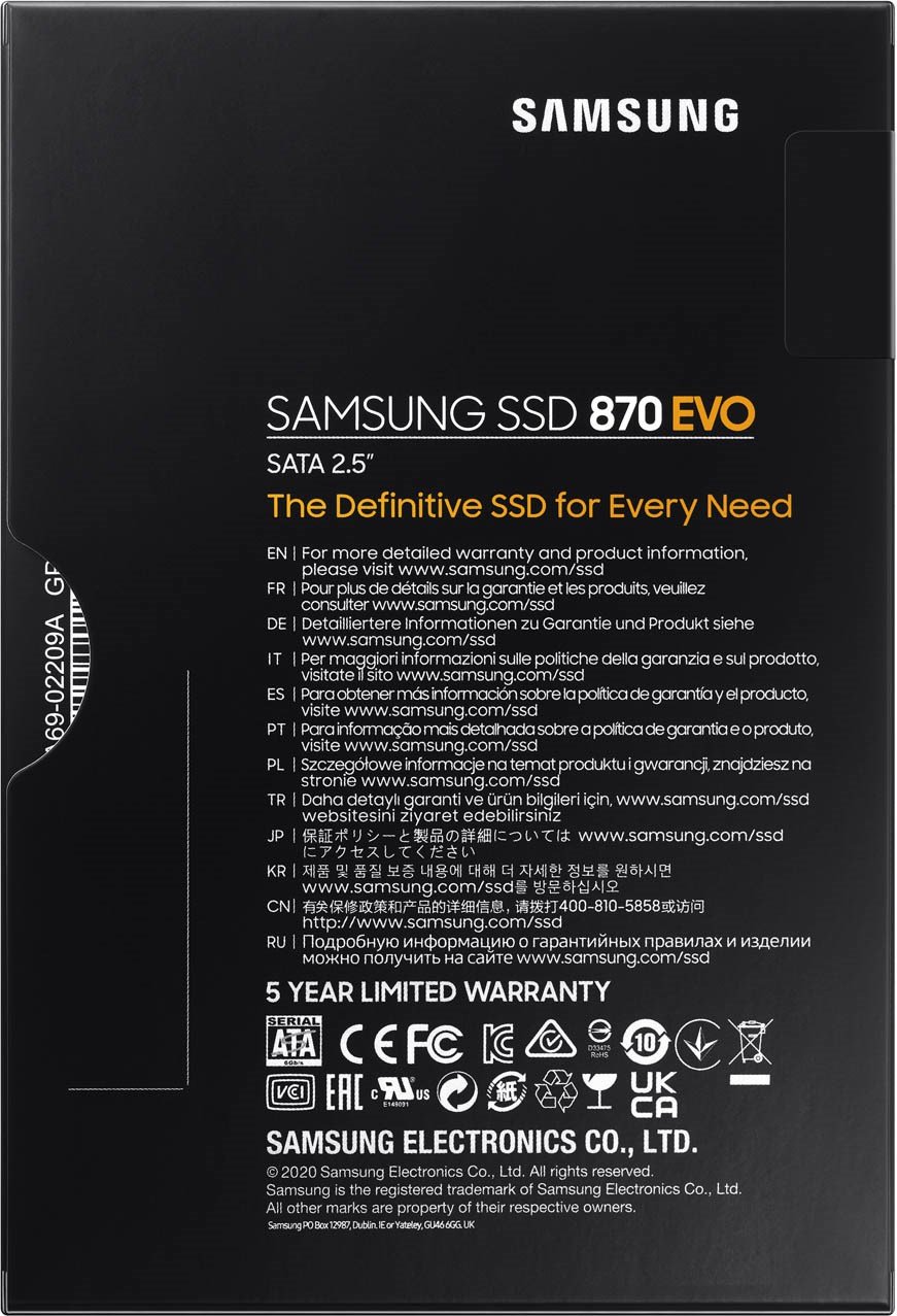 Samsung 870 Evo 1tb 2 5 Sata Iii Ssd Mz 77e1t0b Eu Ccl Computers