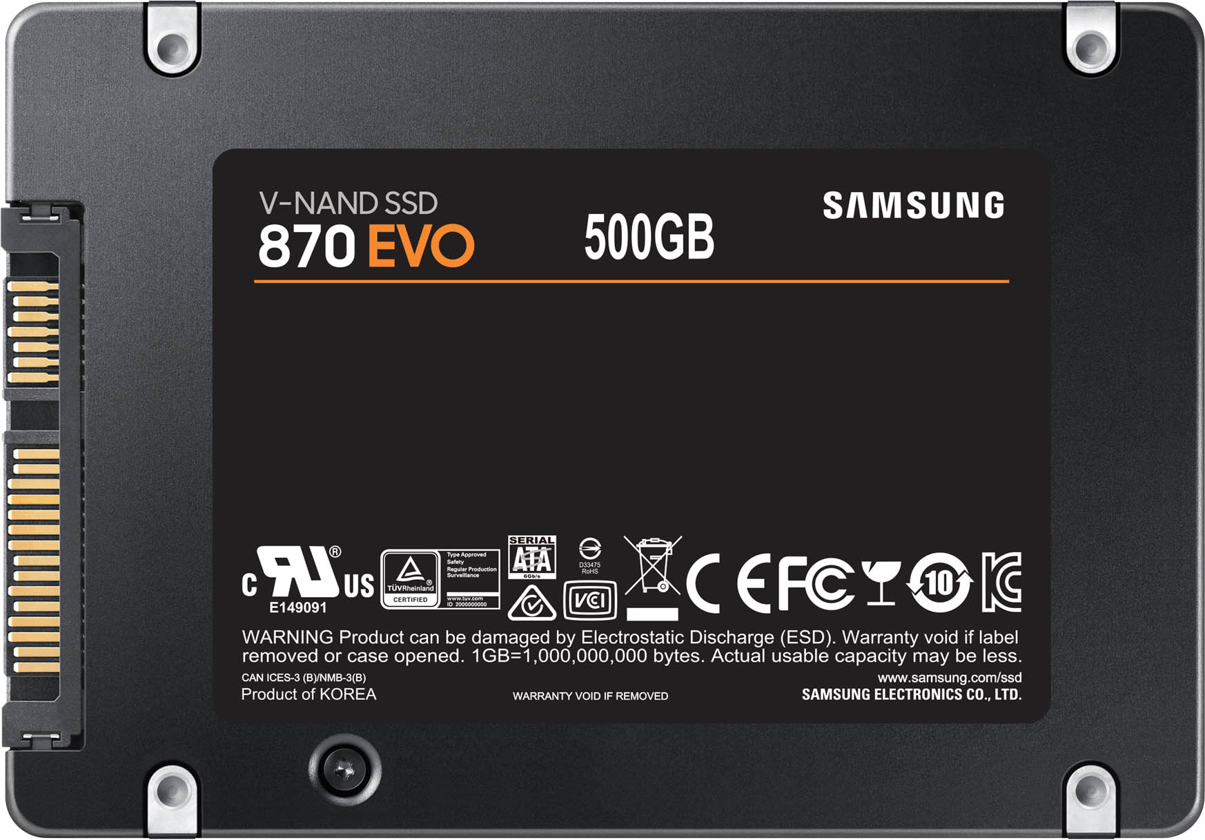 Samsung 500GB 870 EVO Internal SSD, 2.5 inch, SATA III - CCL Computers