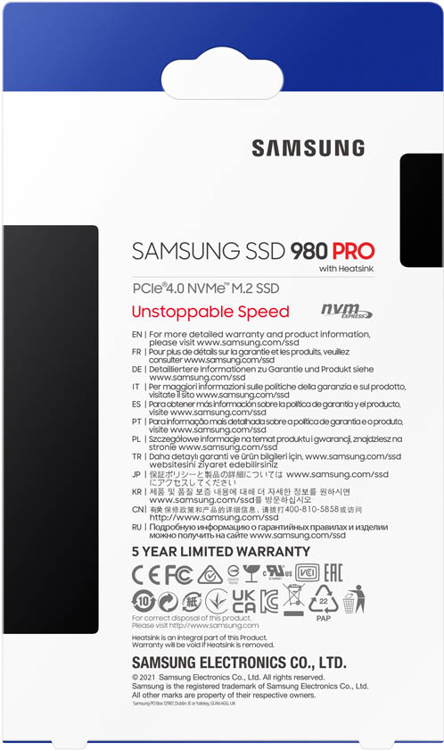 Samsung 980 Pro With Heatsink 2tb Pcie 4 0 X4 M 2 Ssd Compatible With Ps5 Pc Mz V8p2t0cw Ccl