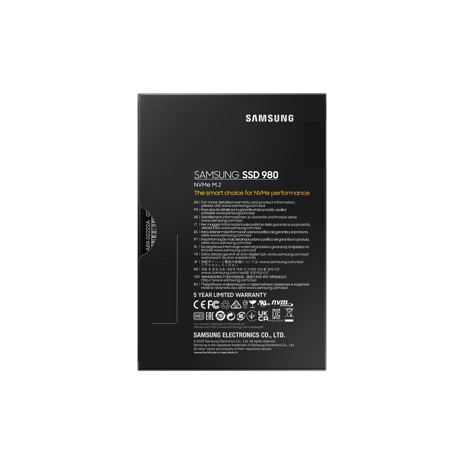 1TB Samsung 980 M.22280 PCIe 3.0 x4 NVMe SSD MZV8V1T0BW CCL