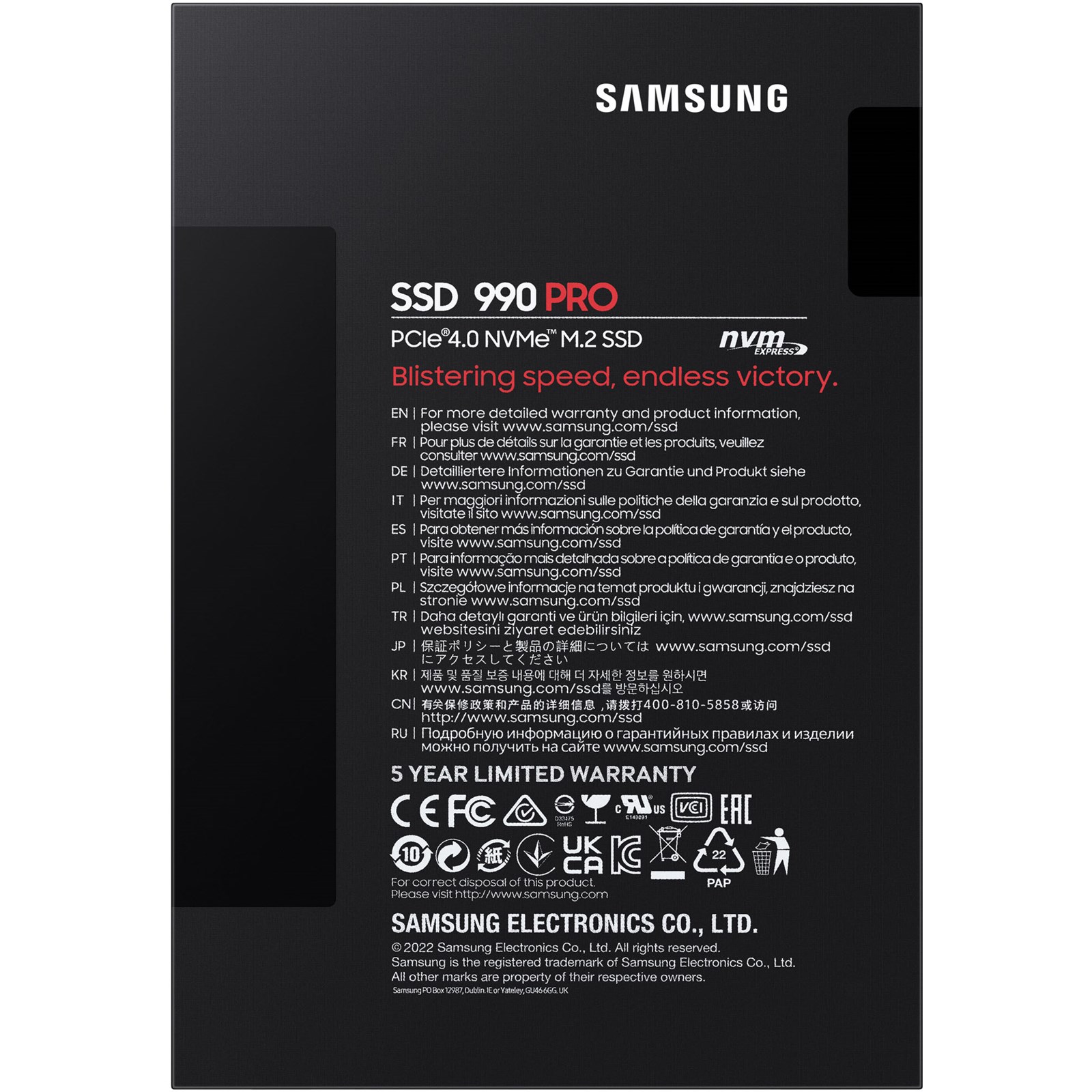 SAMSUNG SSD 990 PRO 2To M.2 NVMe PCIe 4.0 BE 2 (P)