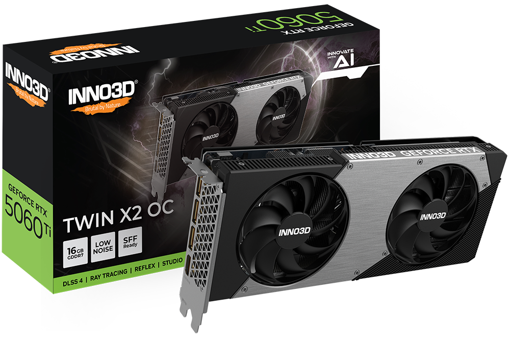Inno3d White Geforce Rtx 5060 Ti Twin X2 Oc 16Gb Gddr7 Graphics Card Small