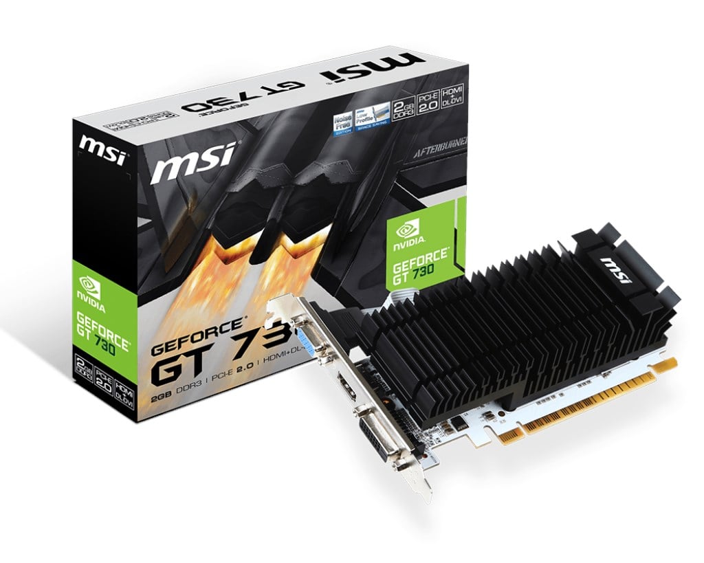 MSI GeForce GT 730 2GB Graphics Card - N730K-2GD3H/LP | CCL Computers