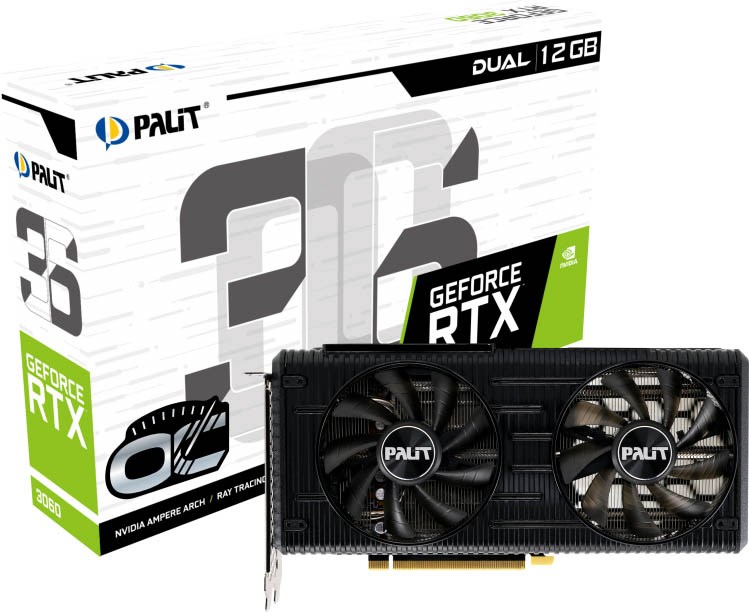 Palit GeForce RTX 3060 Dual 12GB OC GPU - NE63060T19K9-190AD