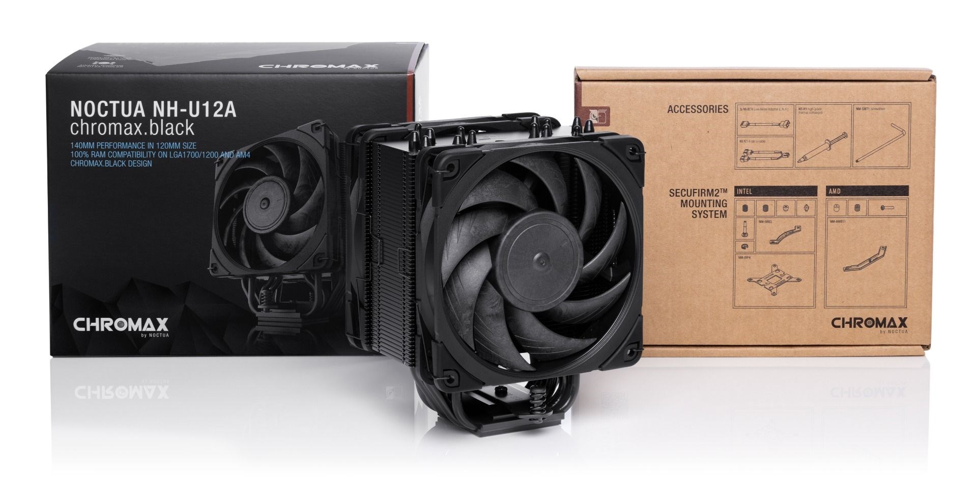 Amazon.com: Noctua NH-U12A chromax.Black CPU Cooler with NA