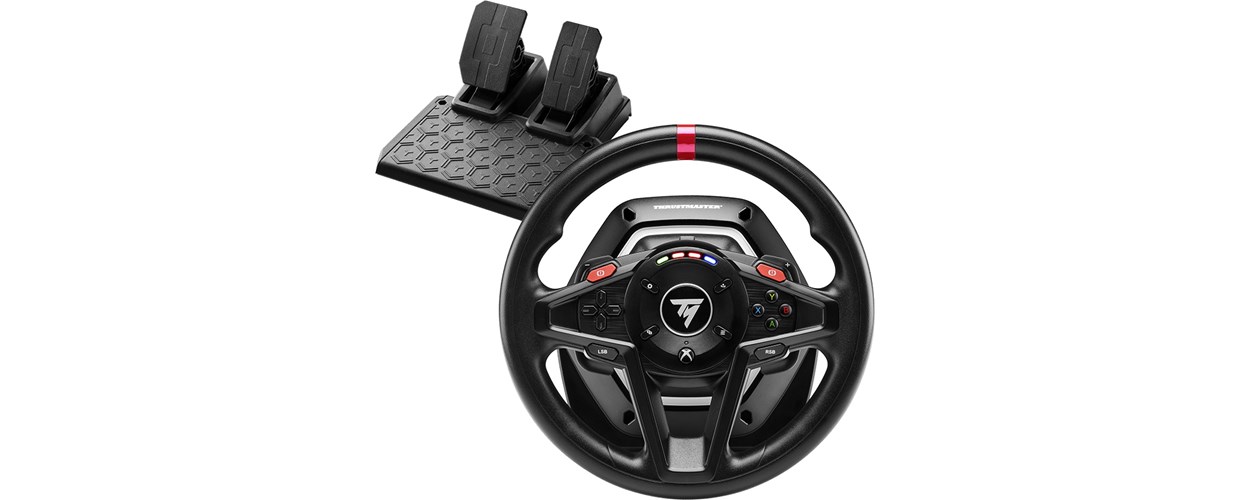 Next Level Racing GTLite Foldable Simulator Cockpit and Thrustmaster T128 Racing Wheel for Playstation and PC