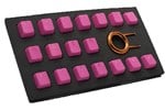 Tai-Hao TPR Rubber Backlit Double Shot Keycaps, 18 Keys in Neon Pink