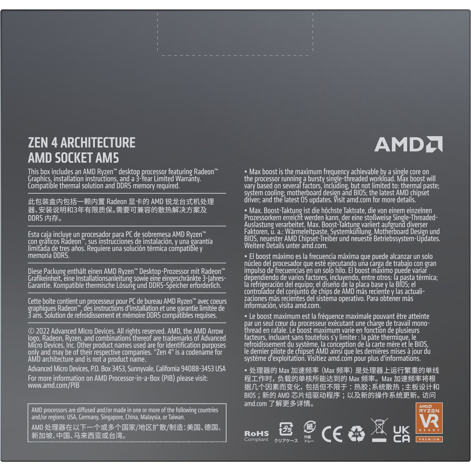 AMD Ryzen 9 7900X Zen 4 CPU - 100-100000589WOF
