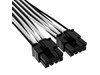 Corsair Premium Individually Sleeved 600W PCIe Gen5 12VHPWR PSU Cable in Black and White